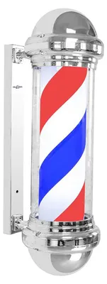 Image de Colonne de coiffeur - Panneau LED rotatif - Professionnel - Rouge Bleu Blanc - 92 cm - 50 tr/min