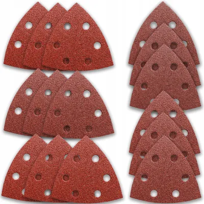 Zdjęcie produktu dla Papier ścierny trójkątny DEKO do szlifierki z otworami P60-180 15 sztuk