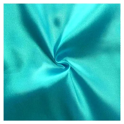 Produktbild von Satin Modestoff Dekostoff - glänzender Stoff - Meterware, Azur-Blau