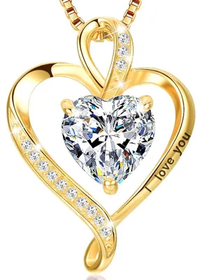 Produktbild von Herz Kette Damen Silber 925 mit "I love you" Gravur und Geburtsstein, Rosegold veredelt
