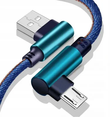 Zdjęcie produktu dla Kabel USB Foxter 1904 – Micro USB, zagięte wtyki, 2 m