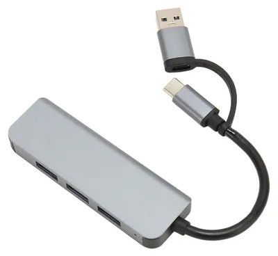 Obrázek produktu pro Rozbočovač USB 3.0 4 v 1, 5 Gb/s, USB-C na USB 3.0, rozbočovač USB, prodlužovač USB, adaptér USB 3.0 pro Windows, Linux a Chrome OS