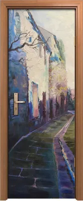 Produktbild von Türposter 70x200 cm Türaufkleber Türtapete Türfolie Klebefolie Straße in der alten europäischen Stadt