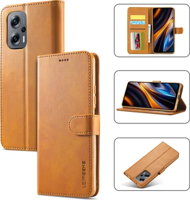 Produktbild von Xiaomi Poco M5 Hülle, Klapphüllen Brieftasche Leder Magnetverschluss Ständer Schutzhülle für Xiaomi Poco M5 / Poco M4 5G Gelb