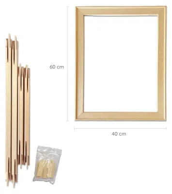Immagine prodotto di Telaio per tela, 40 x 60 cm, facile da montare, completo di chiavi di tensionamento, ideale per artisti
