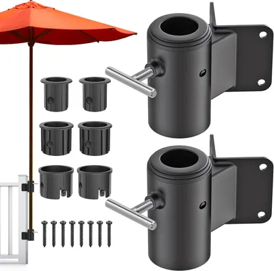 Produktbild von Parasolklem Wandhalterung rechteckig, stabile Befestigung für Balkon und Terrasse, Sonnenschirmhalter