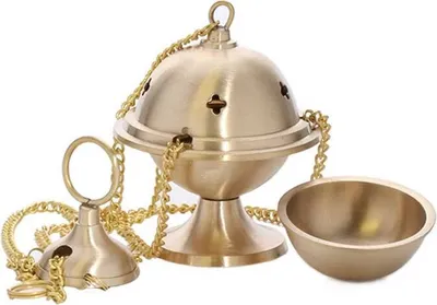 Produktbild von 2x Weihrauchschwenker Kette Handarbeit Räuchergefäß Esoterik Gold Neu 1545