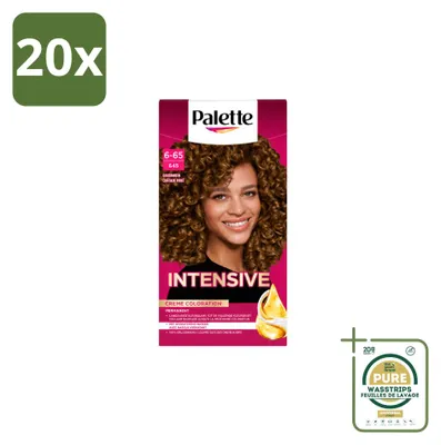 Imagen del producto de 20 tintes para el cabello Schwarzkopf Poly Palette, color 6-65 (marrón dorado), 115 ml cada uno. Pack de 20 unidades