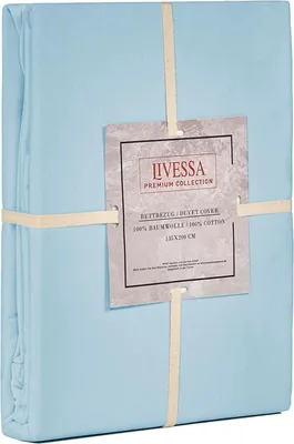 Produktbild von Bettdecke 200x220 cm mit Bezug Eisblau - 4 Jahreszeiten Bettdecken mit 300 g/m² Füllung + Bettbezug aus%100 Baumwolle Single