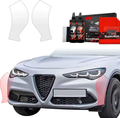 Obrázok produktu pre Ochranná fólia 2 v 1 Grizz Protector na nárazník – Alfa Romeo Stelvio (2023–2025)