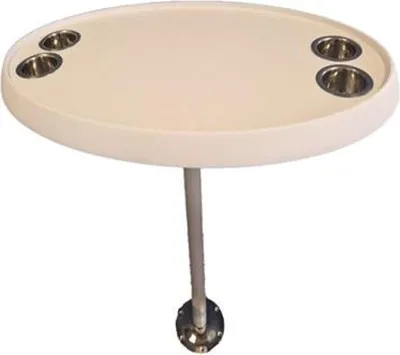 Produktbild von Hollex oval weiß Tischplatte 460x760mm mit Aluminium Tischbein Ø40x700mm