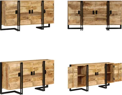Zdjęcie produktu dla vidaXL Kredens z litego drewna mango 150 x 40 x 80 cm - Kredens - Kredensy - Komody - Komody z szufladami