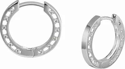 Produktbild von SilberDream Creolen für Damen 925 Silber weiß Zirkonia Ohrringe 20mm SDO421W