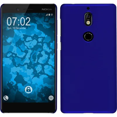 Produktbild von PhoneNatic Case kompatibel mit  Nokia 7 - Hülle blau gummiert Hard-case Cover