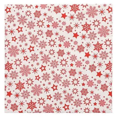 Produktbild von PAPSTAR Servietten 3-lagig, 33x33 cm, weiß, "Snöflinga" | Folie (30 Stück)