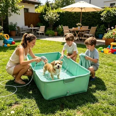 Image de Aire de jeux pour chats, maisonnette solide avec hamac et balançoire