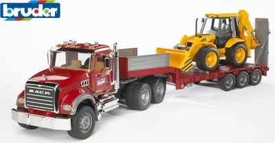 Obrázok produktu pre BRUDER MACK Granite Low loader and JCB 4CX, 3 rok / roky, ABS umelá hmota, Viacfarebný