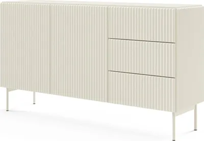 Zdjęcie produktu dla FURNLUX Kredens Muti Beige 147cm / Kolor główny: beżowy / Wymiary: 147 x 81 x 40 cm