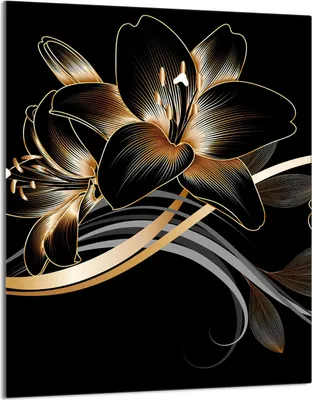 Produktbild von Herdabdeckplatte 40x52 Glaskeramikkochfeld Abdeckung Spritzschutz Glasplatte Deko Schneidebrett, Orchidee Schwarz