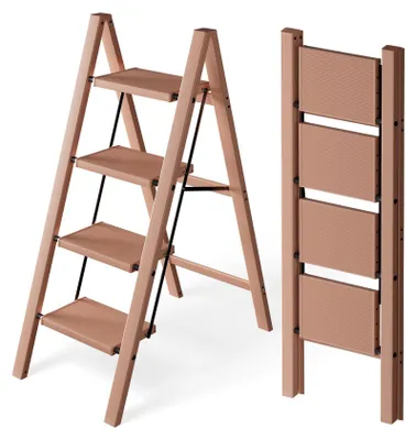 Productafbeelding van 4 treden opstapladder, inklapbaar, trapbank van aluminium