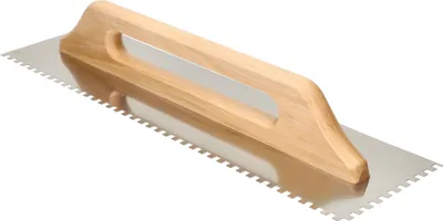 Immagine prodotto di KOTARBAU® Cazzuola dentata in acciaio inox 480 mm denti 6x6 mm con manico in legno