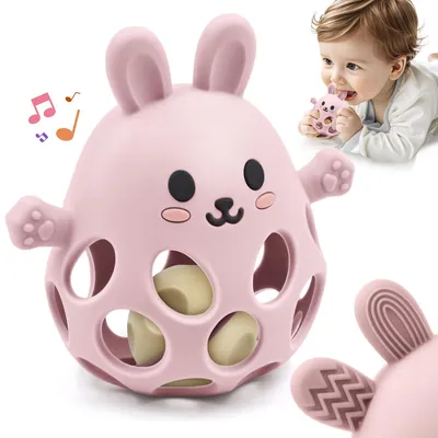 Image de Anneau de dentition en silicone en forme de lapin pour bébés