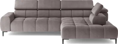 Produktbild von DOMO-HOME Ecksofa PLAZA L mit elektrischer Sitzverstellung 300x216cm | Komfortable U-Form | Verstellbare Kopfstützen | Hochwertige Polsterung | Modernes Design mit Metallfüßen | Farbe braun Solar | Rechts