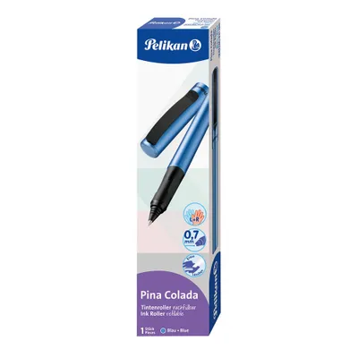 Zdjęcie produktu dla Pelikan Tintenroller Pina Colada blau +1 Tintenpatrone Faltschachtel