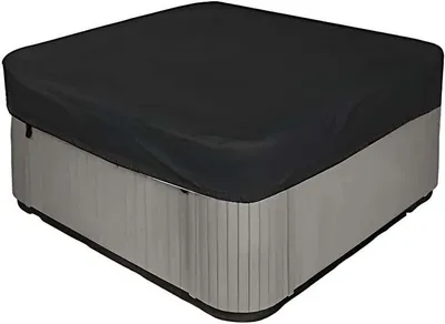 Produktbild von Sehr strapazierfähige und wasserdichte quadratische 210d-Whirlpool-Abdeckung – UV-Schutz – 218 x 218 x 30 cm (L x B x H) – Schwarz