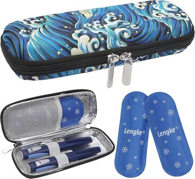 Produktbild von Famanu Insulin Kühltasche für Reisen - Kompakter und leichter Organizer für Insulinpens und Zubehör