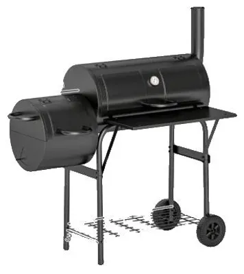 Zdjęcie produktu dla Grill na węgiel drzewny, konstrukcja 2 w 1, łatwy do przenoszenia, czarny