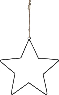 Produktbild von Dekohänger Stern mit Juteschnur - schwarz - 28cm - 4 Stück - A34973-074