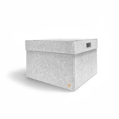 Produktbild von Aufbewahrungsbox CLASSIC Filz 55 x 50 x 35 cm mit Deckel in hellgrau meliert