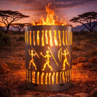 Produktbild von Feuertonne, Feuerkorb, Feuerschale, Lagerfeuerschale mit Motiv AFRIKA