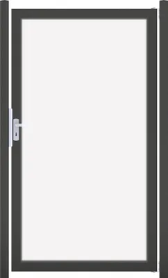 Produktbild von Einzeltor GroJa Belfort ohne Pfosten Rahmen anthrazit 100 x 180 cm Klarglas
