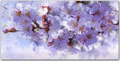 Produktbild von Coloray Bild aus Leinwand 100x50 Leinwand Dekoration - Gemälde Blumen Zweig