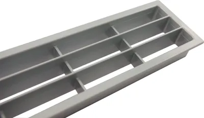 Produktbild von Lüftungsgitter Abluftgitter Möbelbeschlag 458 x 65 mm Kunststoff silber
