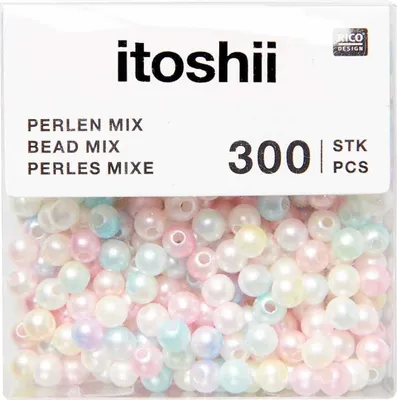 Produktbild von itoshii Perlen, 4 mm, 300 Stück Rainbow Pearl Mix
