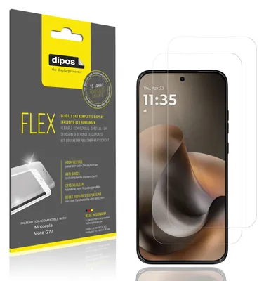Image de 2x Film de protection d'écran pour Motorola Moto G77, recouvre 100% de l'écran, dipos Flex