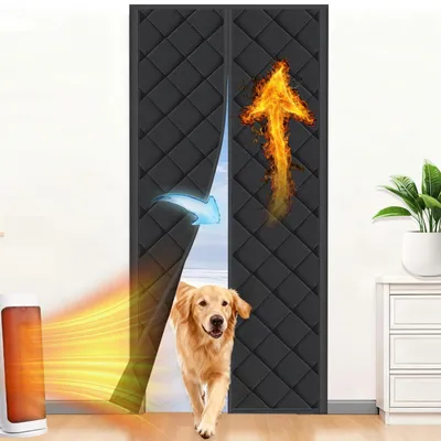 Productafbeelding van Magnetisch Warmtewerend Gordijn voor Deuren 80 x 210 cm, Koudebescherming en Huisdiervriendelijk