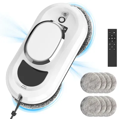 Produktbild von Fensterputzroboter - Automatischer Fensterreiniger - 5600 Pa Saugkraft - Fernbedienung - 220–240 V - 4 m Kabel - Für Glasflächen