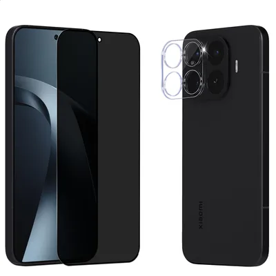 Produktbild von 1-Pack Xiaomi 17T Pro Privacy Displayschutzfolie Privacy & 1-Pack Kameraschutz - Gehärtetes Glas 9H - Super Qualität 3D