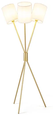 Produktbild von COSTWAY Stehlampe 160cm 3 flammige, Stehleuchte mit 3 Stofflampenschirmen, Fußschalter, E27 Fassung & Metallrahmen, Standlampe Leselampe Bodenlampe