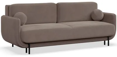 Obrázok produktu pre Selsey Ovals - 3-miestna rozkladacia pohovka so zamatom, svetlohnedá