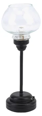 Obrázek produktu pro Miniaturní stropní svítidlo do domečku pro panenky v měřítku 1:12, realistické LED osvětlení s vypínačem, černé
