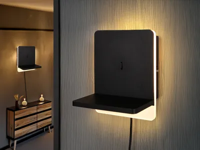 Produktbild von 2er Set LED Wandleuchten mit Schalter Stecker & Kabel, indirekte Wandbeleuchtung