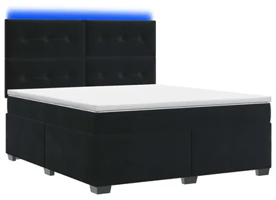 Produktbild von vidaXL Boxspringbett mit Matratze Schwarz 140 x 200 cm Samt
