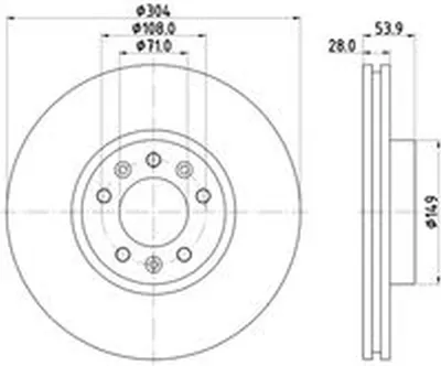 Produktbild von 2x HELLA 8DD 355 125-411 Bremsscheibe Vorderachse
