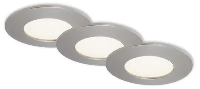 Immagine prodotto di Lampada da incasso a LED, set da 3 4000K 600lm 4,8W plastica argento Ø8,5 cm Briloner