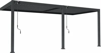 Produktbild von Rockford Pergola an der Wand Aluminium 6 x 3 m mit verstellbarem Lamellendach Pavillon Anthrazit